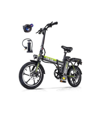 Bicicleta plegable eléctrica AVDLEU 16" - Autonomie 40-80km - Batería 36V 11.4Ah - 250W