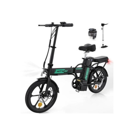 Bicicleta plegable eléctrica HITWAY 16" - Autonomie 35-70km - Batería 36V8.4Ah