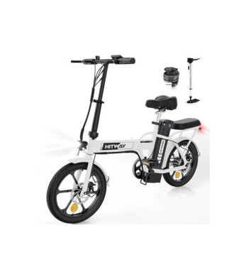 Bicicleta plegable eléctrica HITWAY 16" - Autonomie 35-70km - Batería 36V8.4Ah