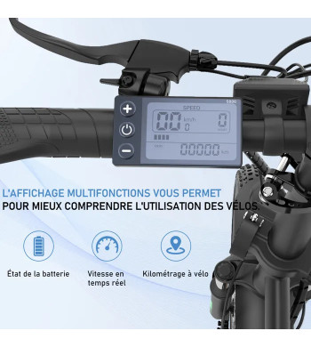 Bicicleta elétrica dobrável - HITWAY 20" - Autonomie 35-90km - Bateria 36V11,2Ah