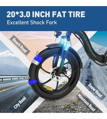 Vélo électrique pliable COLORWAY 20" - Autonomie 35-90km - Batterie 36V12Ah